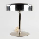 A table or desk lamp, polished metal, circa 1970. (H:40 x D:37 cm)
