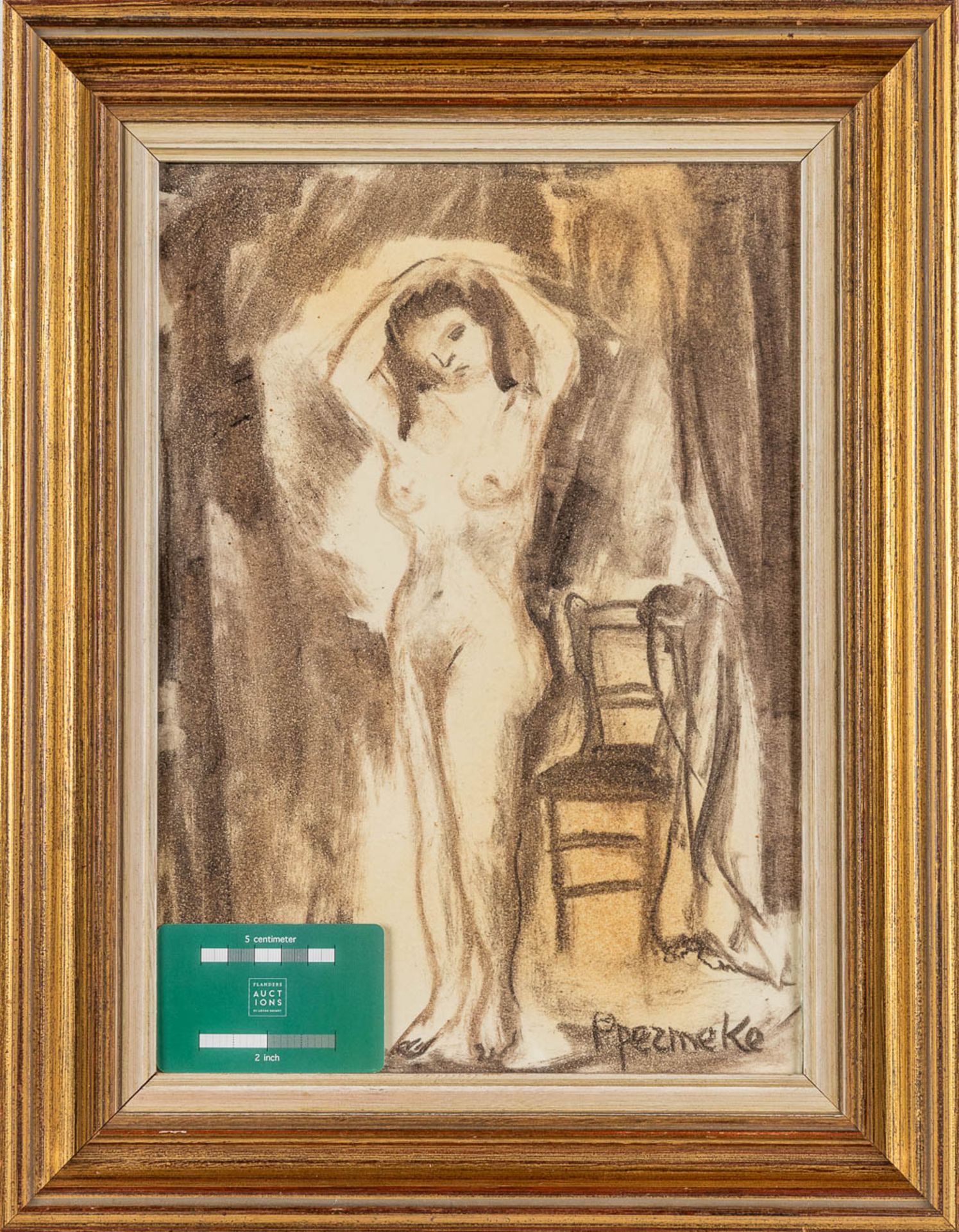 Paul PERMEKE (1918-1990) 'Standing Nude' charcoal on paper. (W:25 x H:35 cm) - Bild 2 aus 6