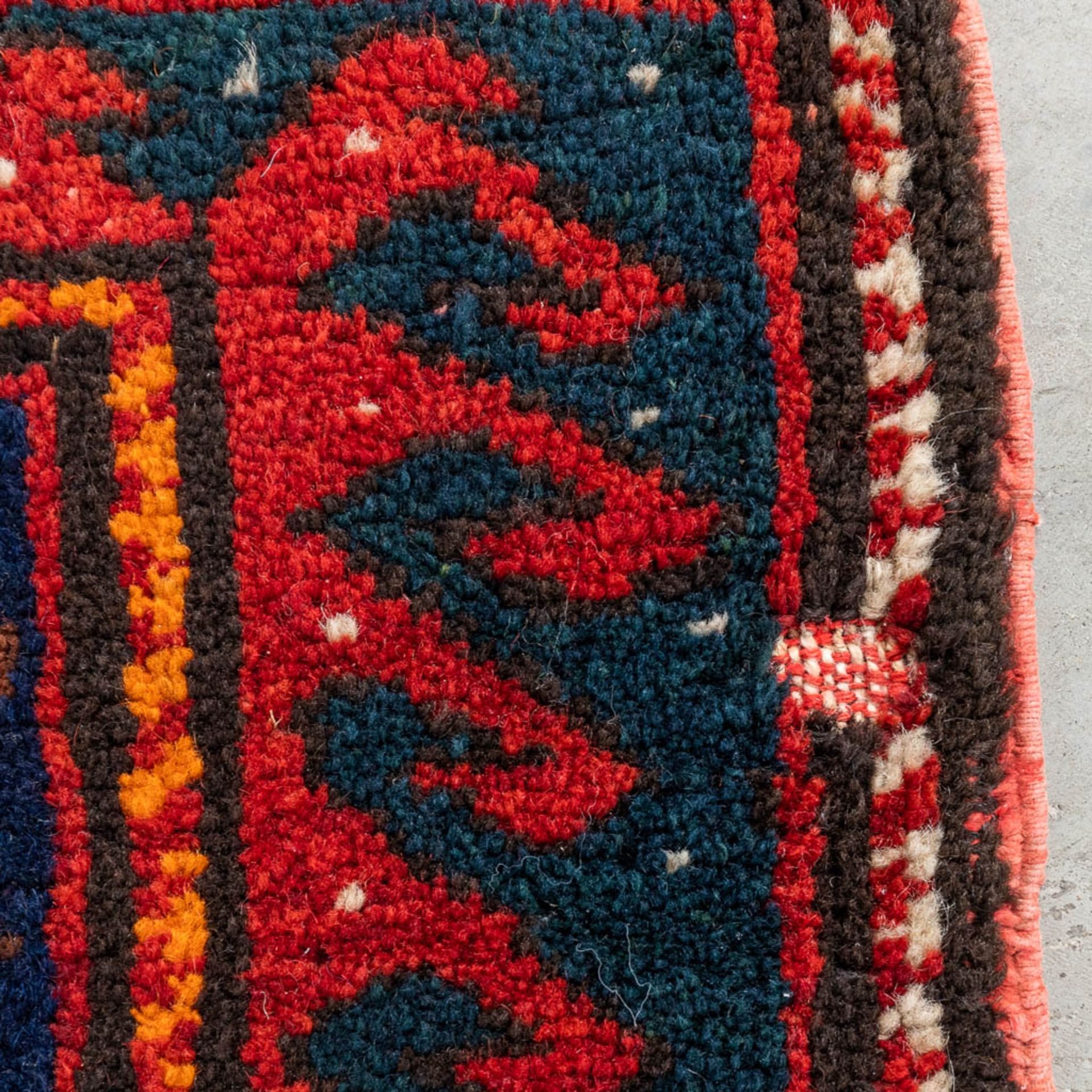 An Oriental hand-made carpet, Kazak. 1949. (D:230 x W:150 cm) - Image 7 of 11
