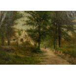 Ernest VAN POELVOORDE (1860-1886) 'Forest View' oil on canvas. 1883. (W:104 x H:75 cm)