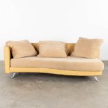 Rolf Benz, a leather and fabric sofa. (D:104 x W:210 x H:67 cm)