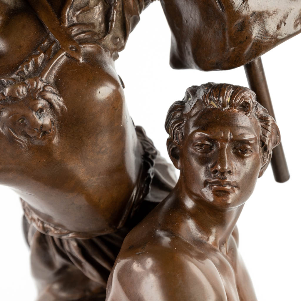 Adrien Etienne GAUDEZ (1845-1902) 'Pro Patria' patinated bronze. (D:23 x W:30 x H:59 cm) - Image 10 of 14