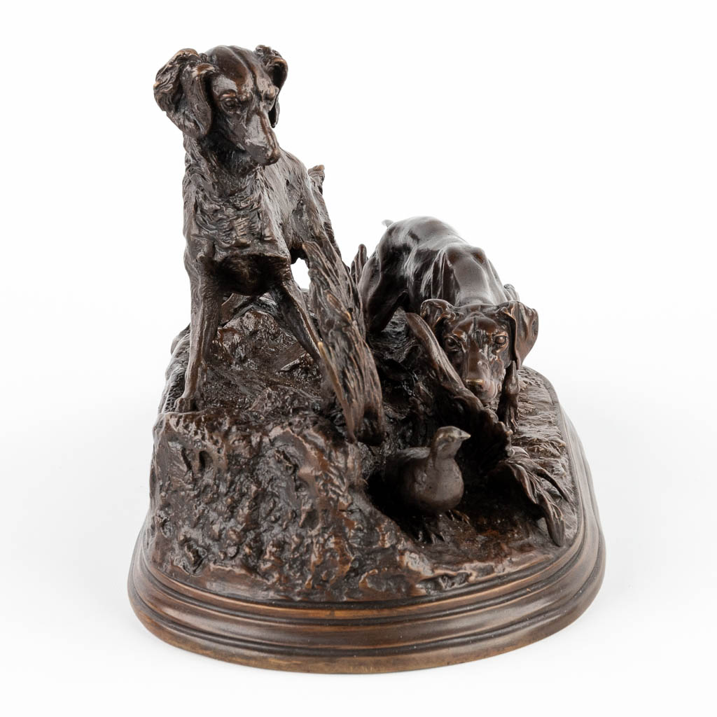 Pierre-Jules MÈNE (1810-1879) 'Hunting Dogs' patinated bronze. (D:20 x W:40 x H:21 cm) - Image 4 of 12