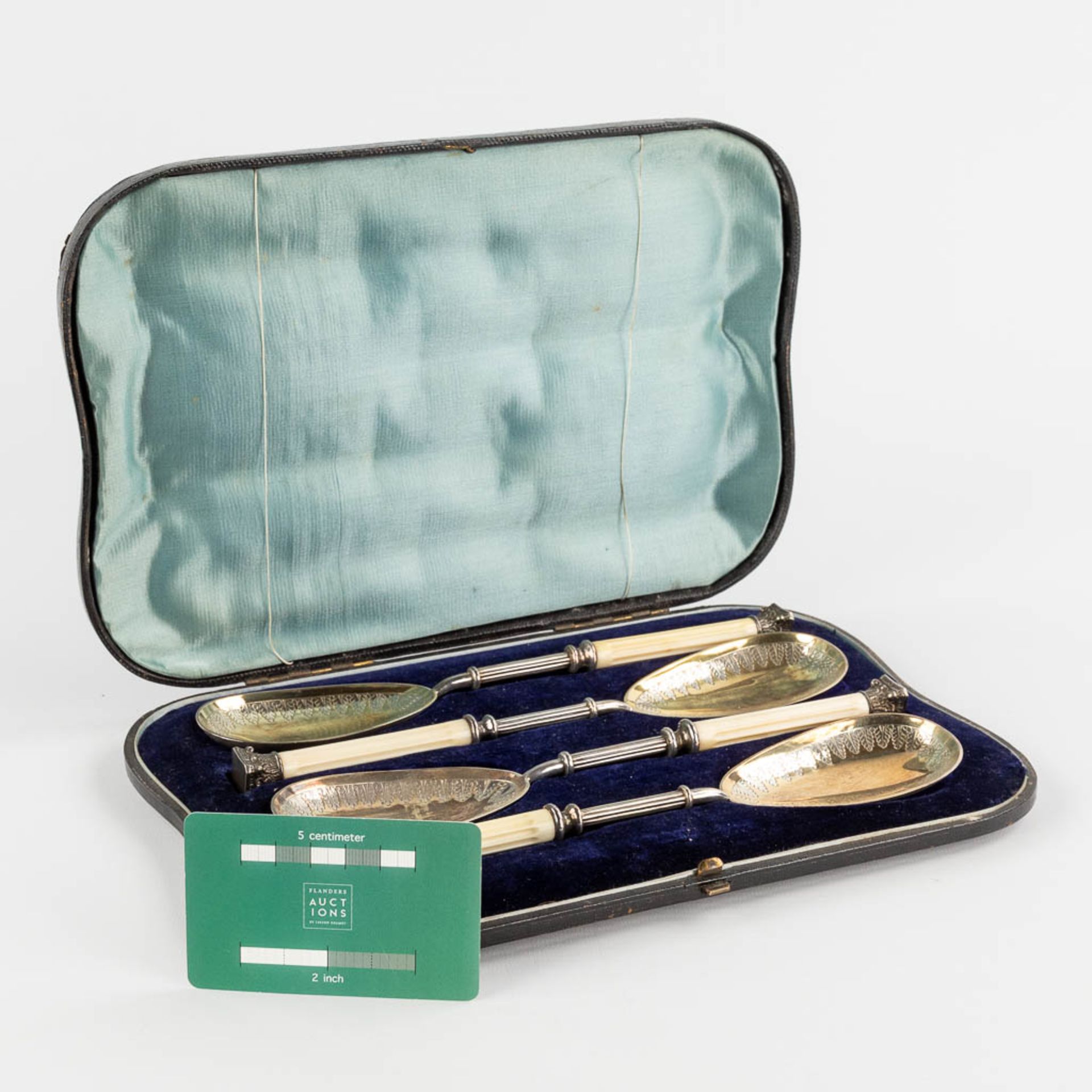 Martin Hall &amp; Cie, a set of 4 silver-plated Victorian spoons. UK, 19th C. (W:23,5 cm) - Image 2 of 12