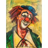 Stefaan TESSELY (1933) 'Le Clown' oil on panel. (W:60 x H:80 cm)