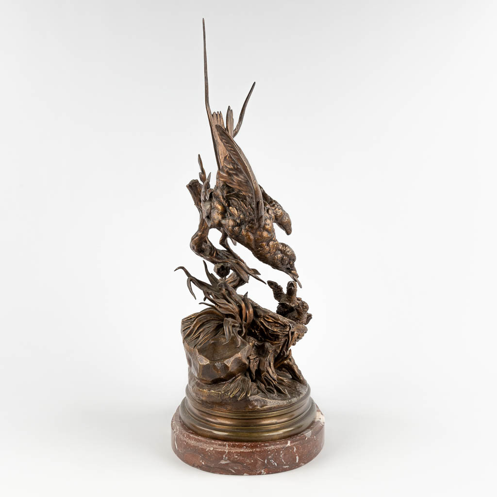 Jules MOIGNIEZ (1835-1894) 'Feeding Time' patinated bronze. (D:22 x W:34 x H:62 cm) - Image 4 of 12