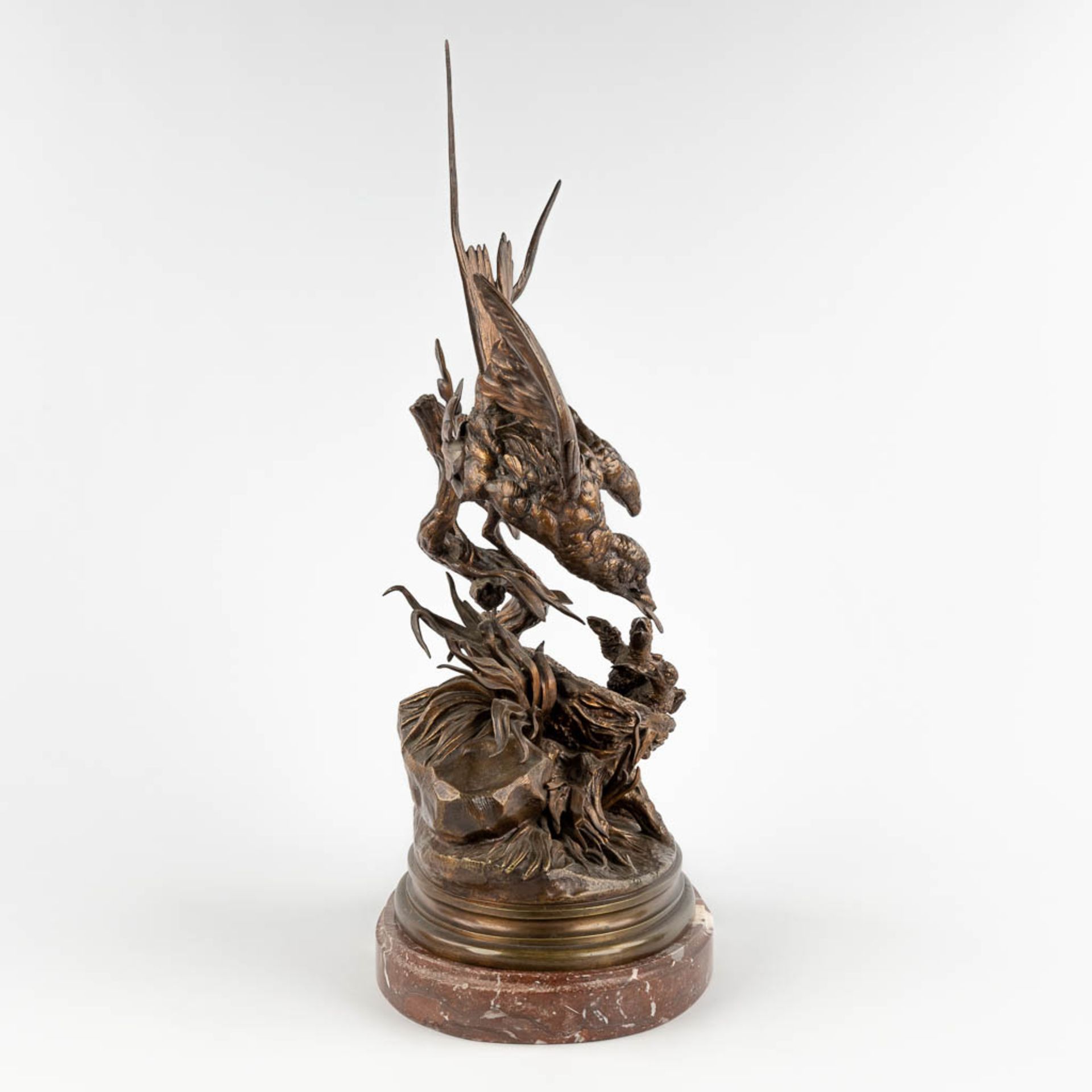 Jules MOIGNIEZ (1835-1894) 'Feeding Time' patinated bronze. (D:22 x W:34 x H:62 cm) - Bild 4 aus 12