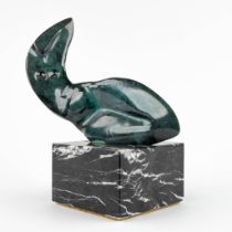 Alfredo LANZ (XX) 'Stilized Lady' patinated bronze. (W:24 x H:27 cm)