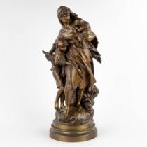 Mathurin MOREAU (1822-1912) 'Le Tempête' patinated bronze. (D:24 x W:31 x H:63 cm)