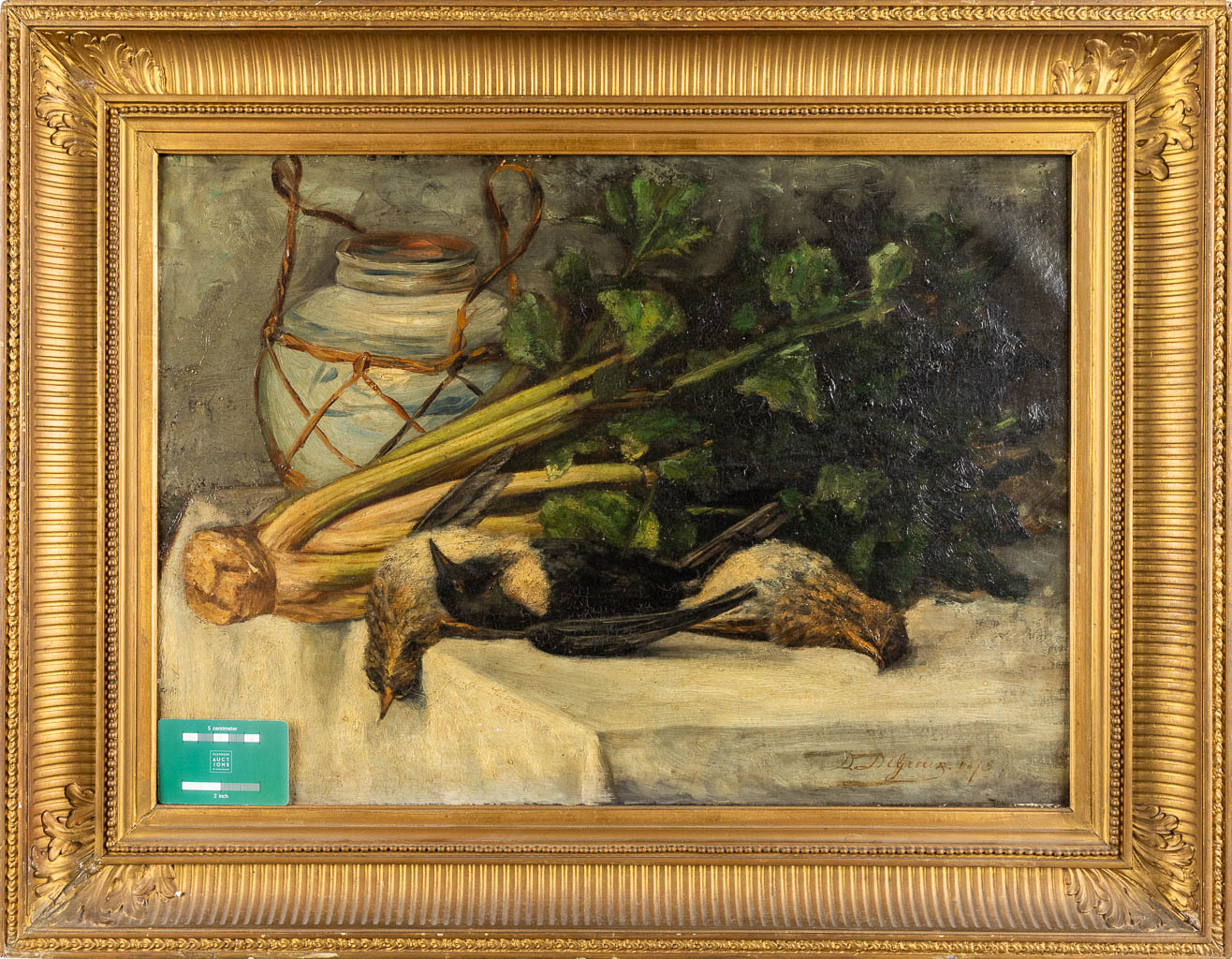 DE GROUX D. (XIX) 'A Still Life' oil on canvas. 1875. (W:60 x H:44 cm) - Image 2 of 7