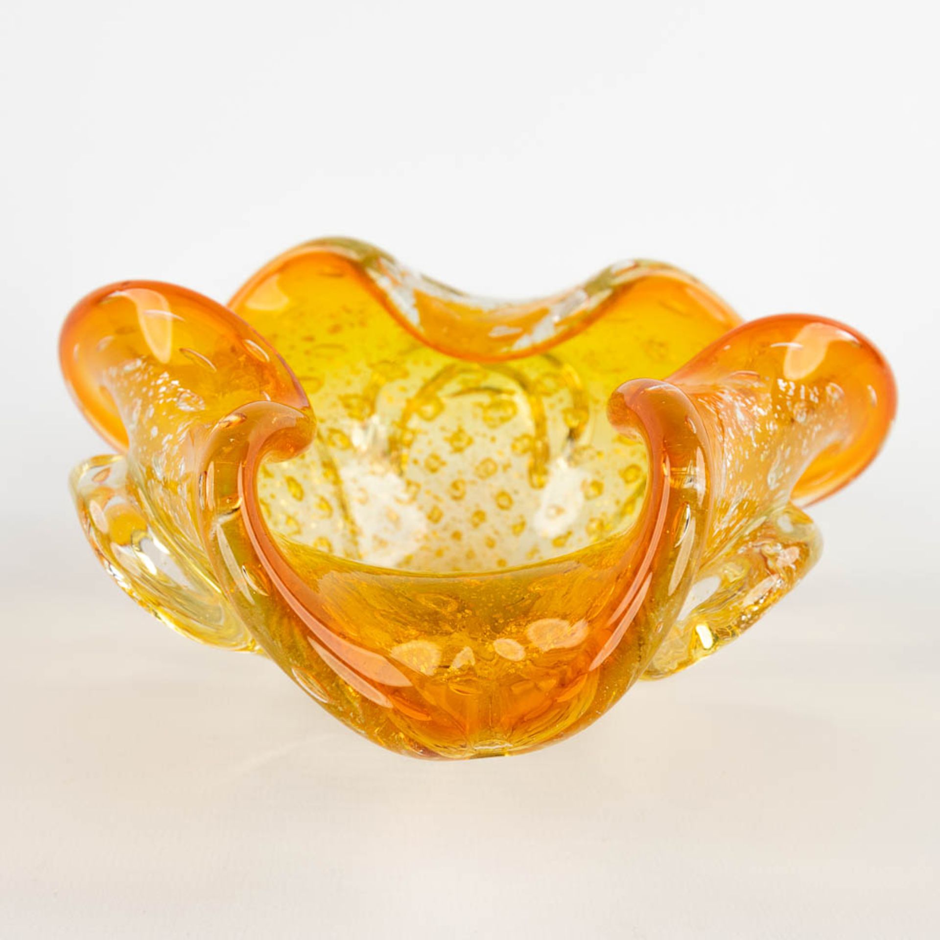 Two pieces of art glass, Sea shell and a bowl, Murano, Italy. (D:23 x W:34 x H:9,5 cm) - Bild 10 aus 14