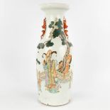 A Chines vase, decorated with ladies in the garden. 19th C. (H:60,5 x D:23 cm)