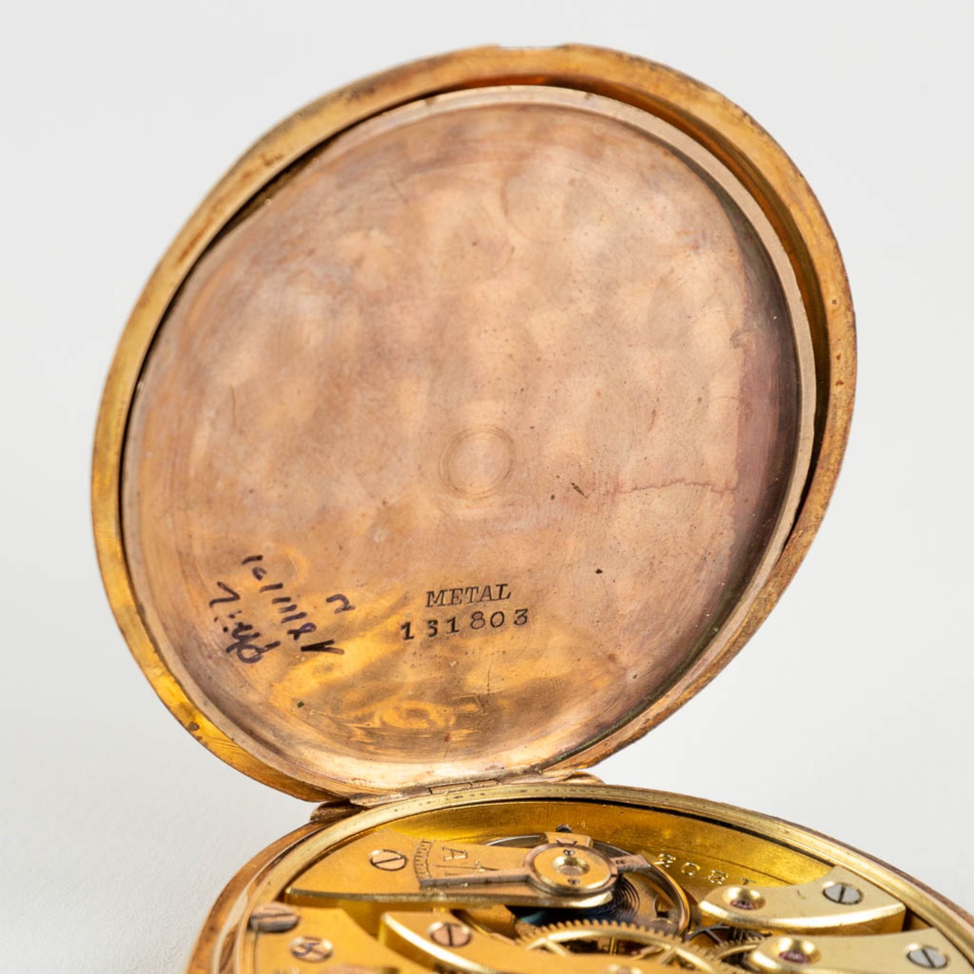 A 14 karat gold pocket watch. 20th C. (W:51 cm) - Image 13 of 13