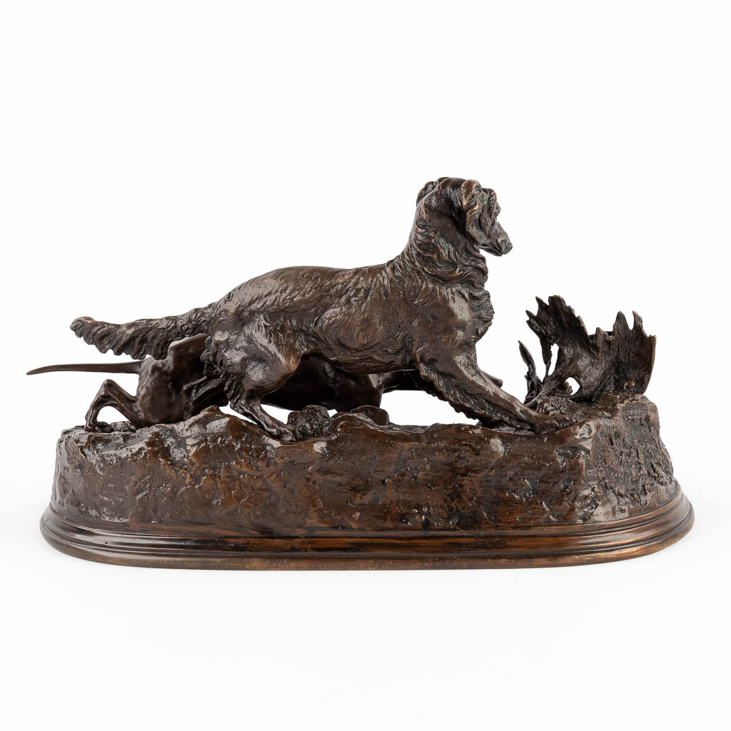 Pierre-Jules MÈNE (1810-1879) 'Hunting Dogs' patinated bronze. (D:20 x W:40 x H:21 cm) - Image 5 of 12