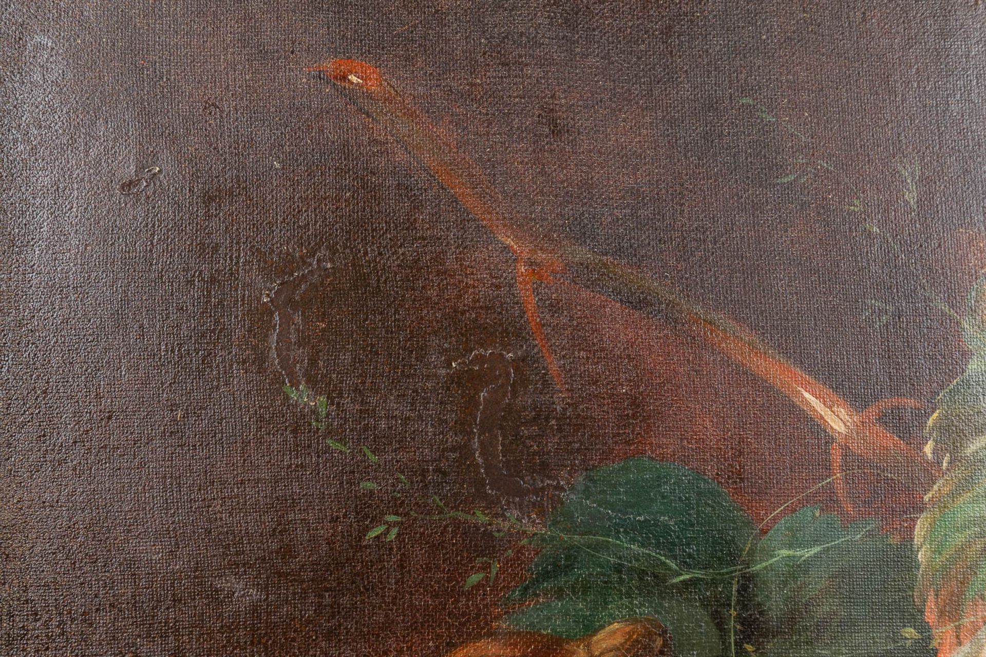 A 'Nature Morte' painting, oil on canvas. Signed 'Guillaume'. 19th C. (W:65 x H:49,5 cm) - Image 4 of 9