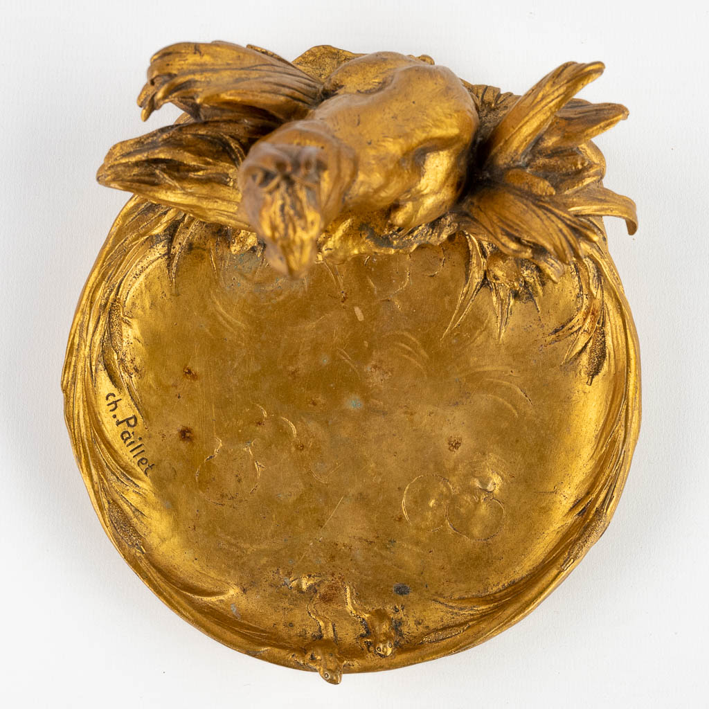 Charles PAILLET (1871-1937) 'Vide Poche with a Hare' gilt bronze. Circa 1900. (W:16 x H:15,5 cm) - Image 14 of 15