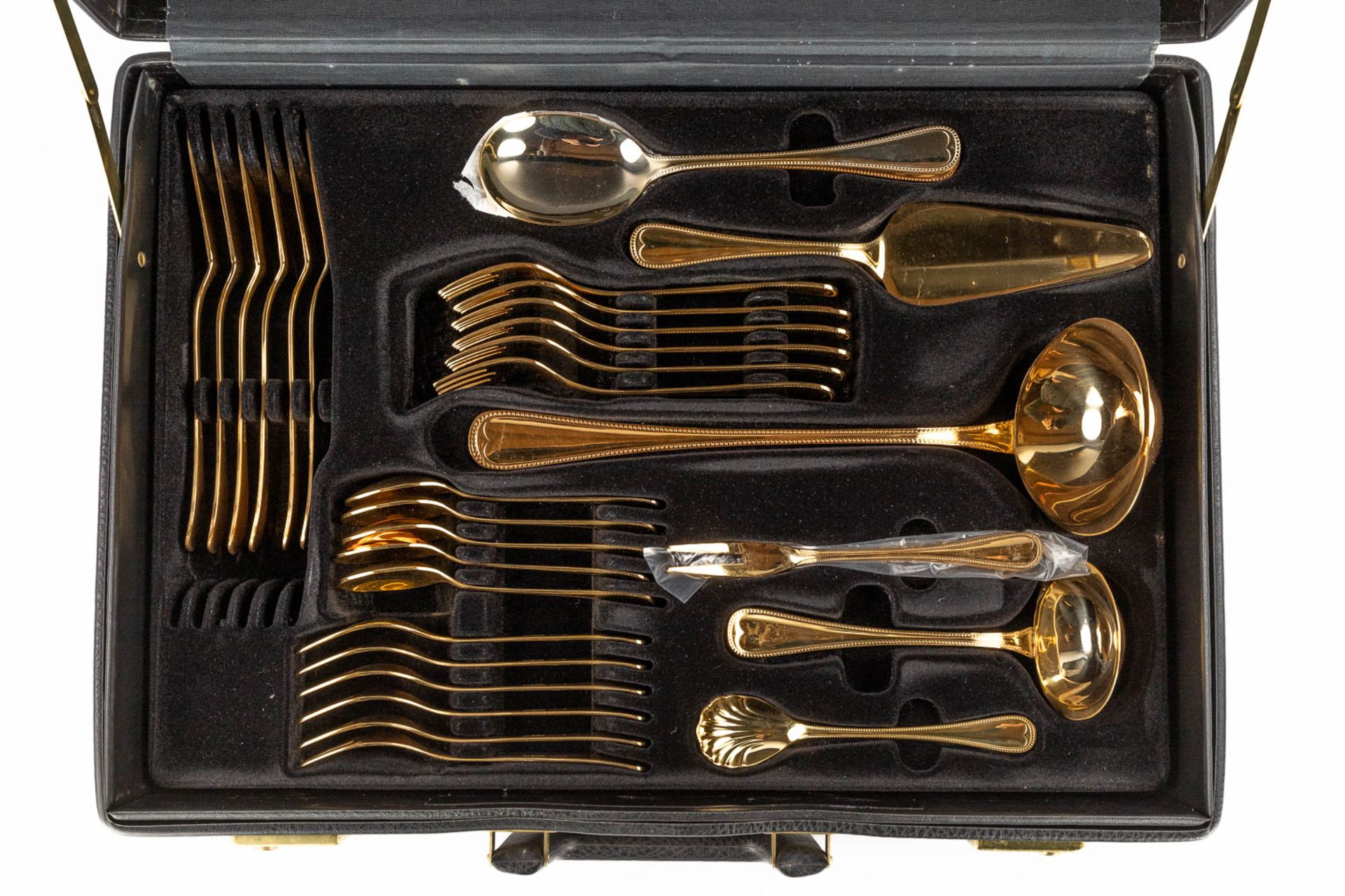 A gold-plated 'Royal Collection Solingen' flatware cutlery set, made in Germany. Model 'Perles' (D:3 - Image 11 of 14