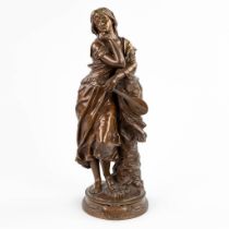 Adrien Etienne GAUDEZ (1845-1902) 'Mignon' patinated bronze. (D:15 x W:17 x H:42 cm)