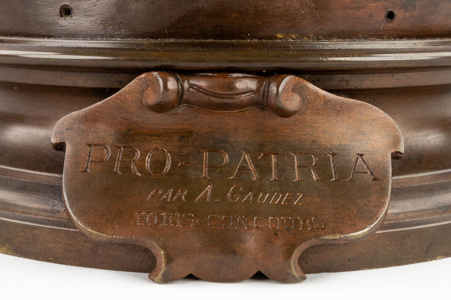 Adrien Etienne GAUDEZ (1845-1902) 'Pro Patria' patinated bronze. (D:23 x W:30 x H:59 cm) - Image 8 of 14