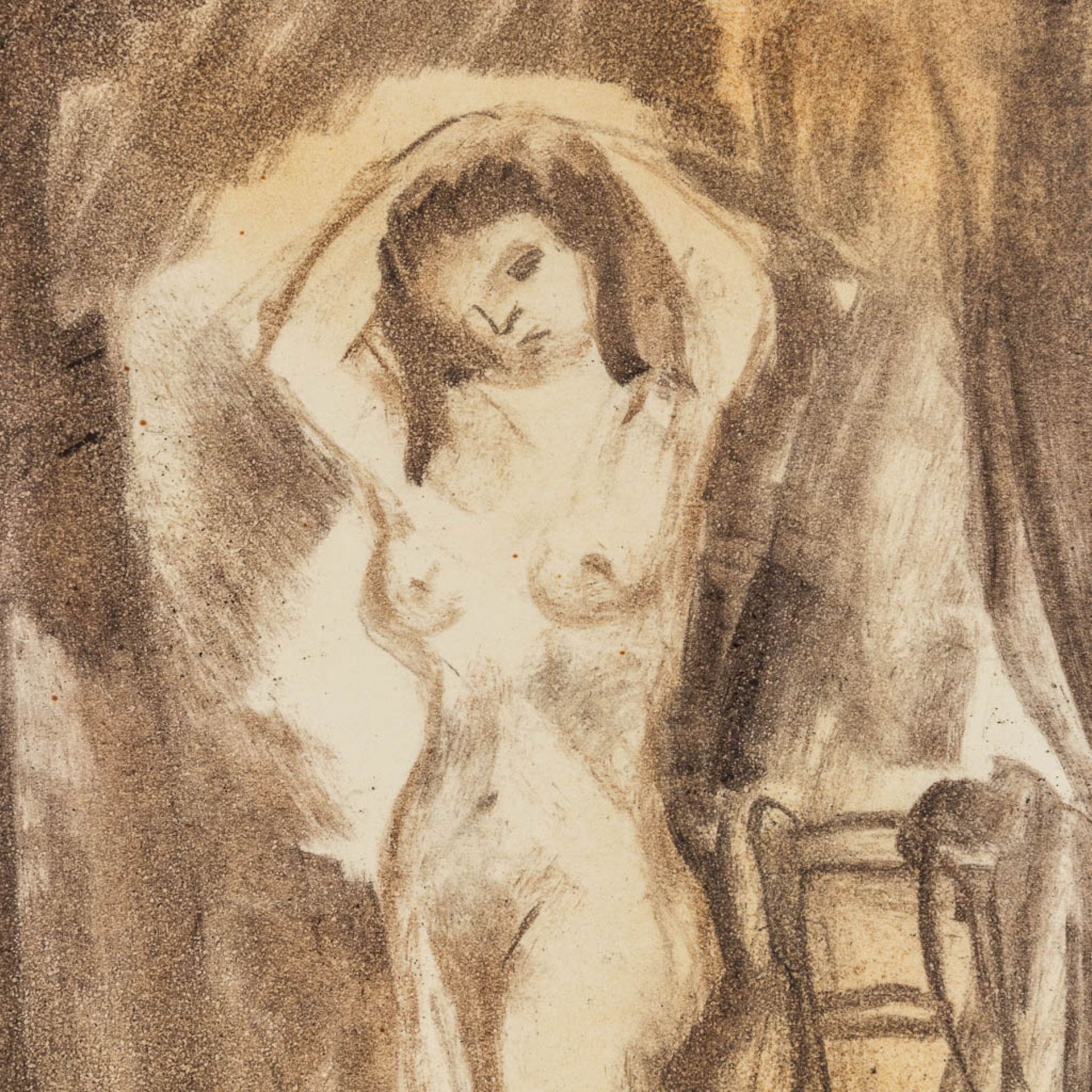 Paul PERMEKE (1918-1990) 'Standing Nude' charcoal on paper. (W:25 x H:35 cm) - Bild 4 aus 6