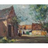 Louis MARÉCHAL (1884-1971) 'Courtyard' oil on canvas. (W:50 x H:40 cm)