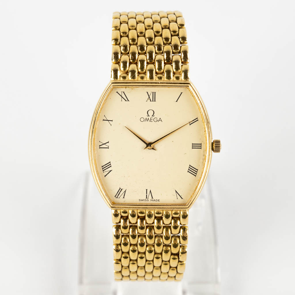 Omega, a men's gold wristwatch with a quartz movement. 59,39g. (W:2,8 x H:2,9 cm) - Image 6 of 13