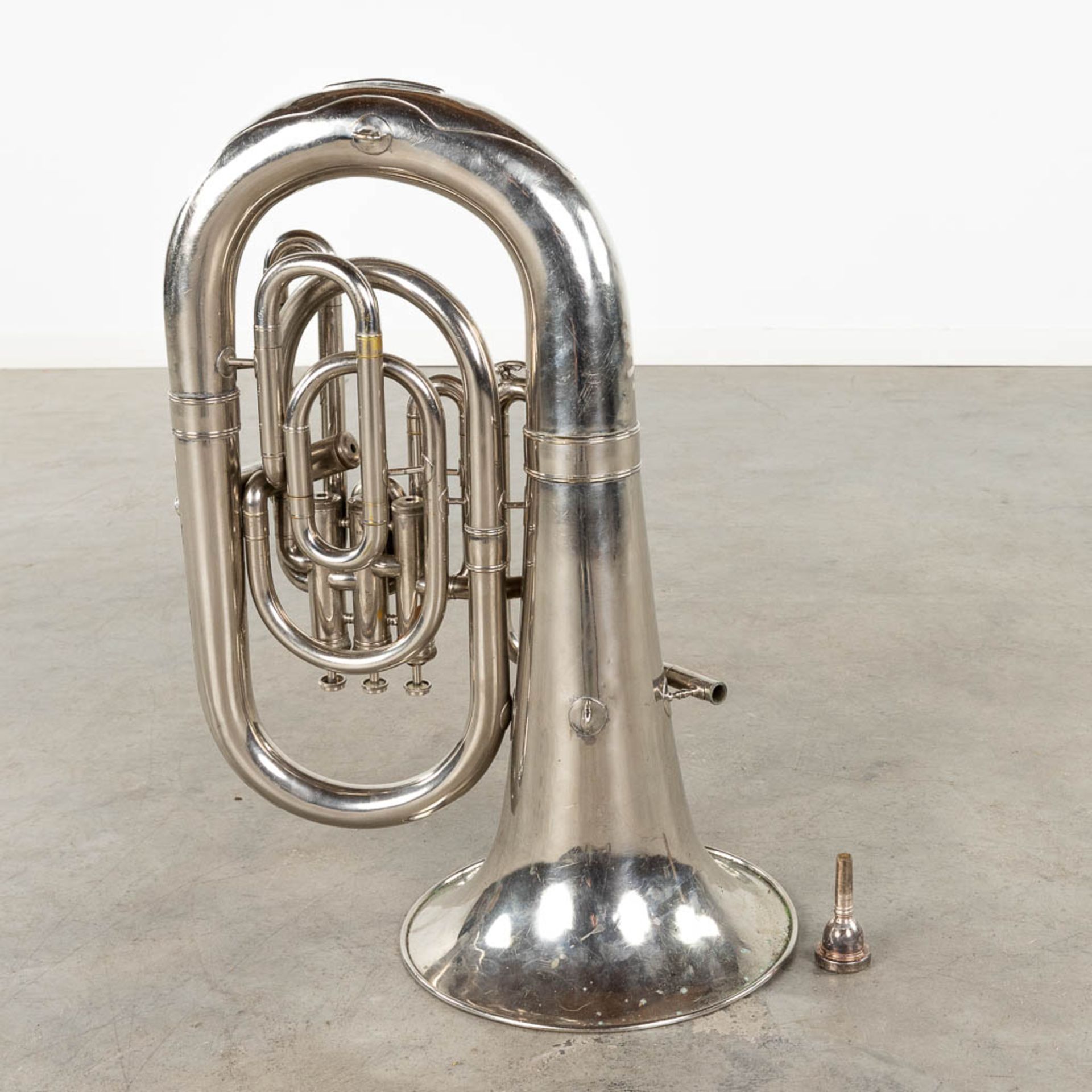 A Brass Tuba, Musical Instrument. The Netherlands, 20th C. (D:47 x W:65 x H:33 cm) - Image 5 of 12
