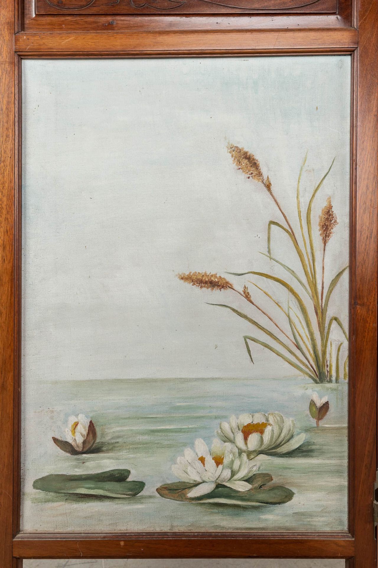 A room divider with painting and &quot;pêle mêle&quot; oil on canvas. (D:180 x W:143 cm) - Image 4 of 10