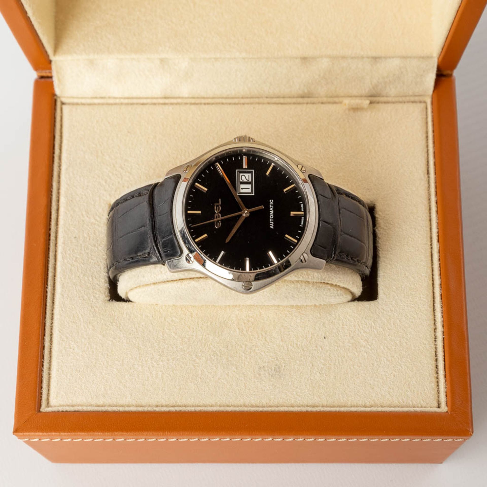 Ebel Classic Hexagon, A men's wristwatch with a black dial. Box and Papers. 2014. (W:4,1 cm) - Bild 5 aus 14