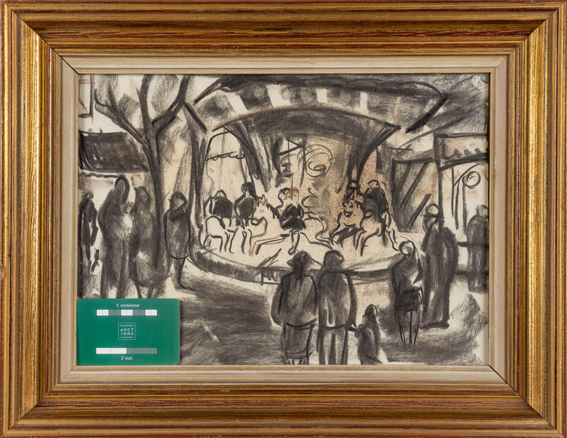 Paul PERMEKE (1918-1990) 'Merry Go Round' Charchoal on paper. (W:35 x H:25 cm) - Bild 2 aus 6