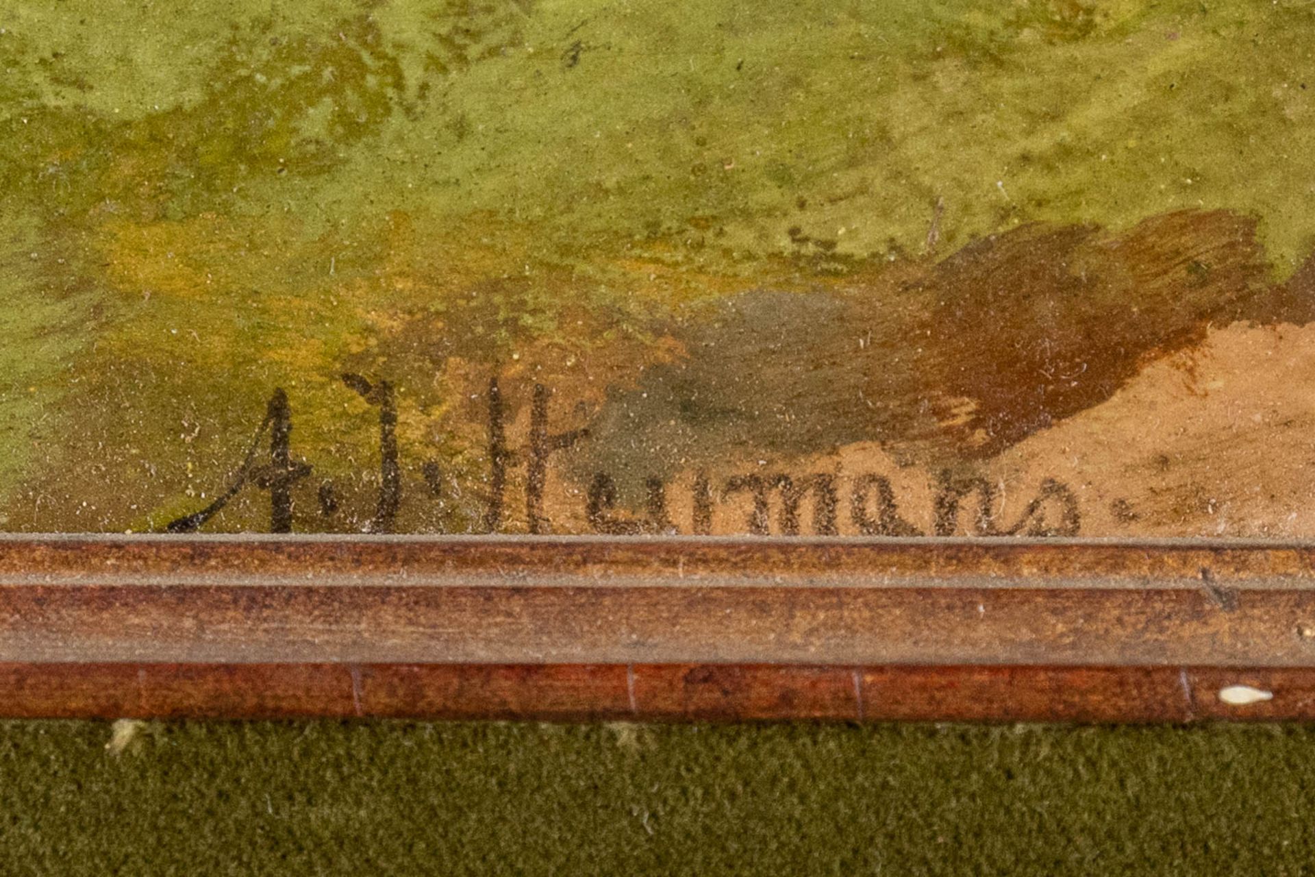 Adrien-Joseph HEYMANS (1839-1921) 'Landscape' oil on panel. (W:46 x H:33 cm) - Image 5 of 6