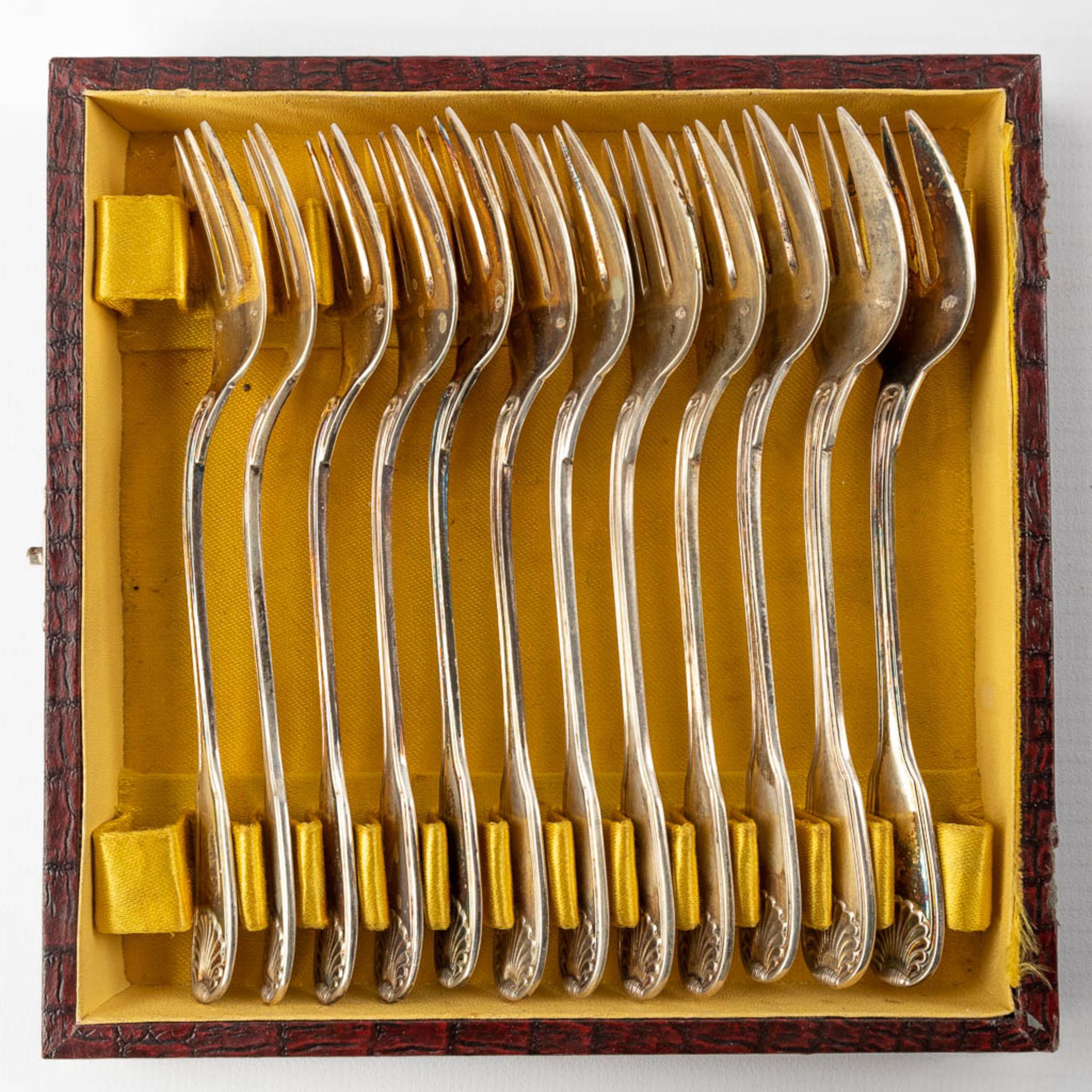 Lemaire & De Vernissy, 'Cocquille' a silver cutlery set. Added Christofle 'Coquille'. 4,717 kg. - Bild 8 aus 24