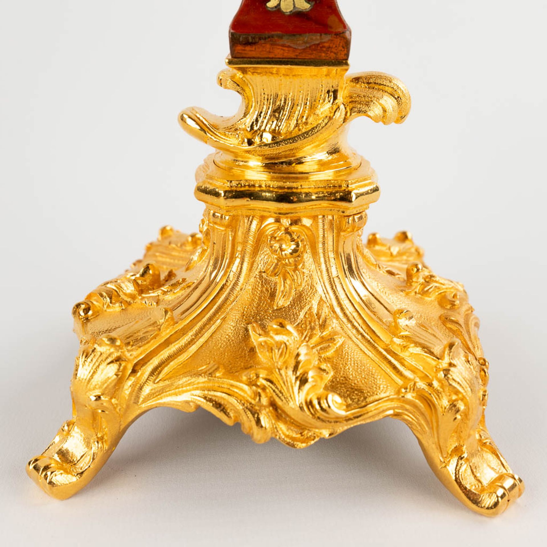 Three table candelabra, gilt bronze and Boulle, tortoise Shell and copper inlay. Napoleon 3, 19th C. - Image 12 of 12