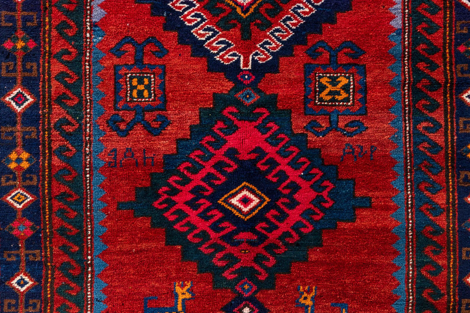 An Oriental hand-made carpet, Kazak. 1949. (D:230 x W:150 cm) - Image 4 of 11