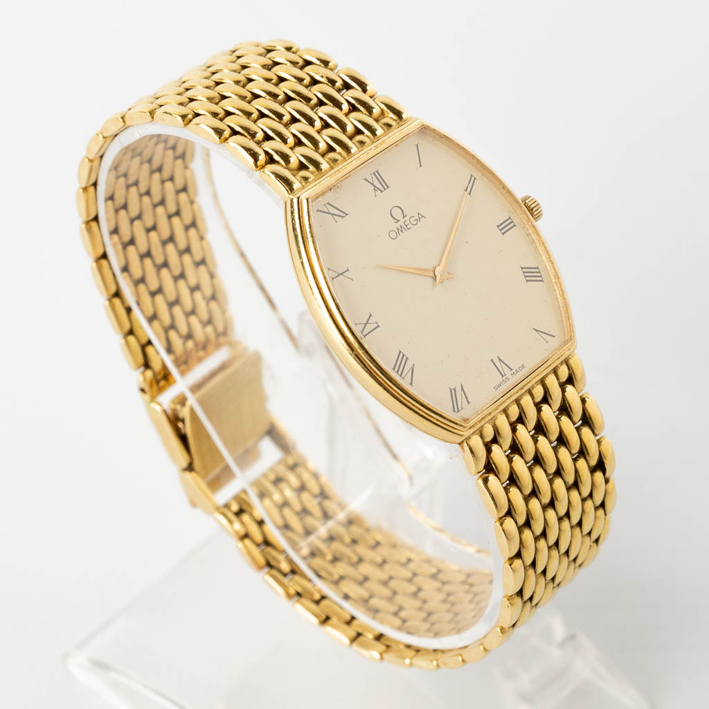 Omega, a men's gold wristwatch with a quartz movement. 59,39g. (W:2,8 x H:2,9 cm) - Image 5 of 13