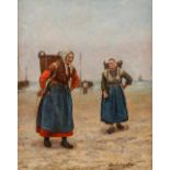 Alexander VERHAEGHE (1854-1904) 'De Bennedraagsters' oil on canvas. (W:53 x H:66 cm)