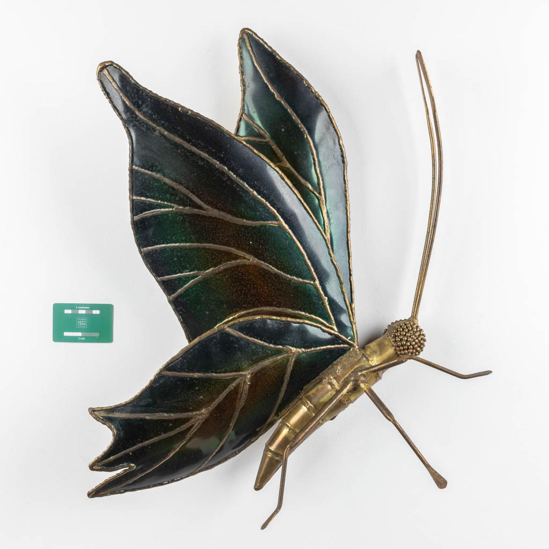 Henri FERNANDEZ (1946) 'Butterfly' a wall lamp, brass. (W:62 x H:69 cm) - Bild 2 aus 10