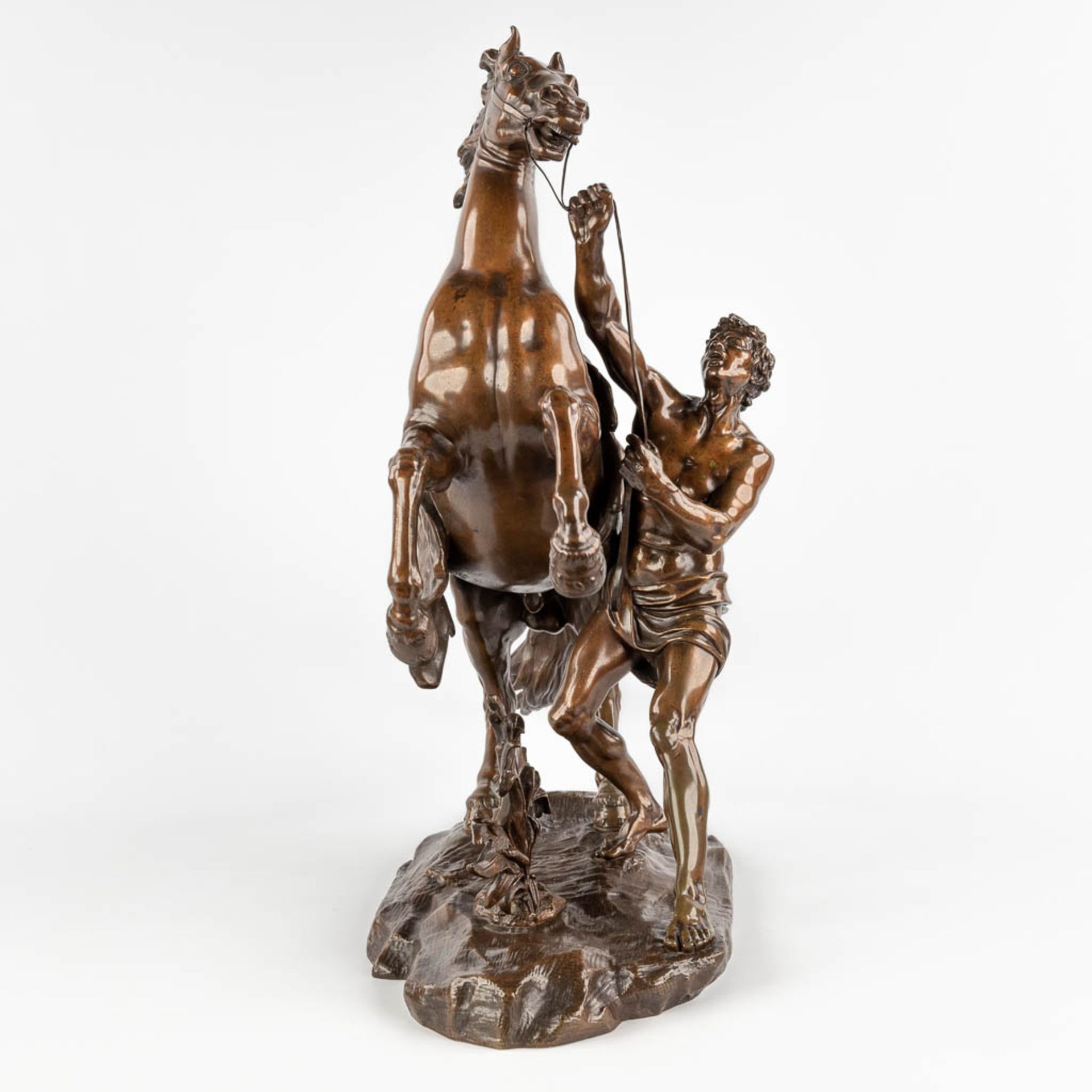 Guillaume I COUSTOU (1677-1746)(after), 'Marly horse' patinated bronze. (D:26 x W:56 x H:58 cm) - Image 4 of 12