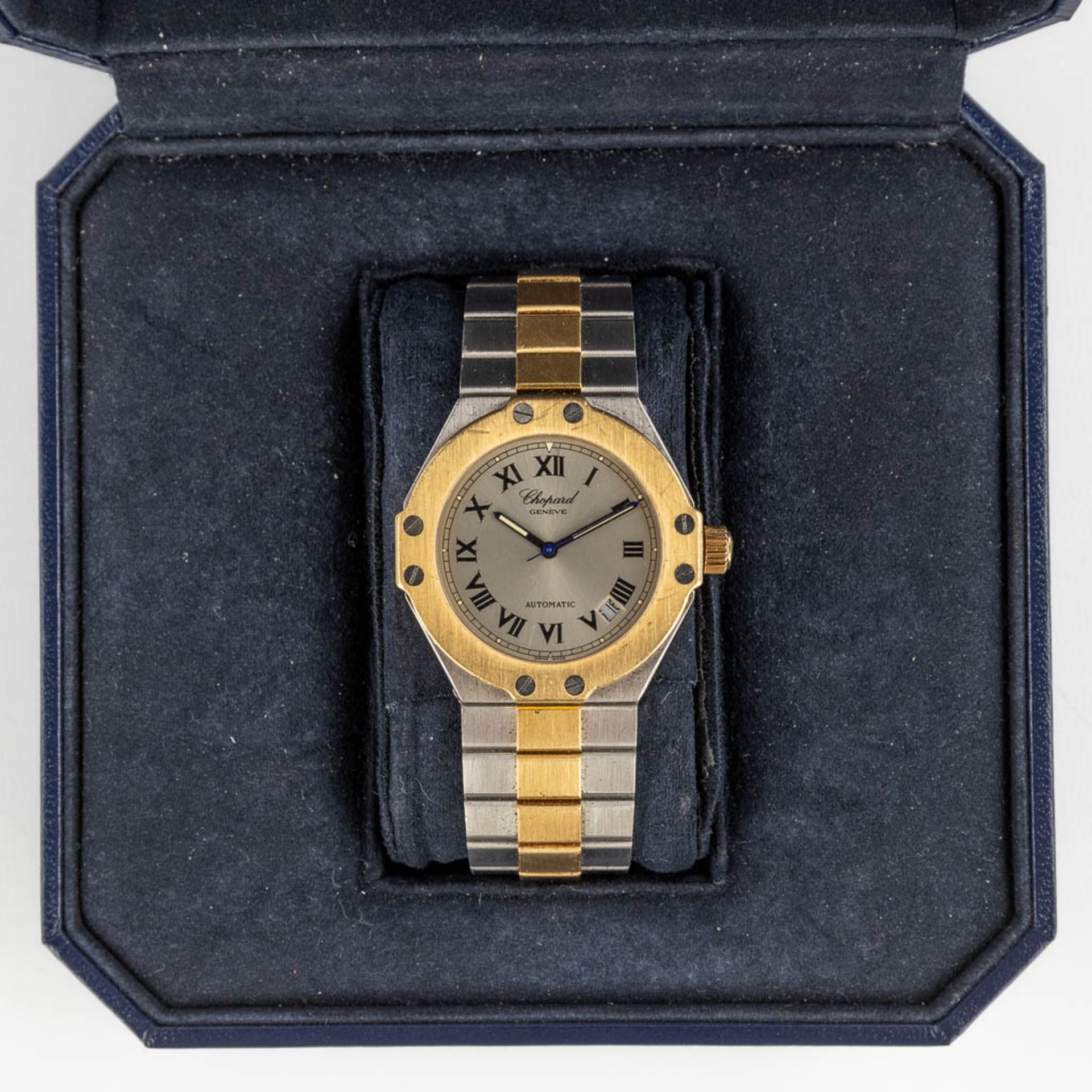 Chopard Saint Moritz, a men's wristwatch, 18kt yellow gold and steel. Box and papers. Reference 8300 - Bild 4 aus 16