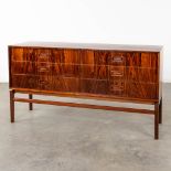 A mid-century Scandinavian Sideboard with 6 drawers, and rosewood veneer. (D:45 x W:150 x H:80 cm)