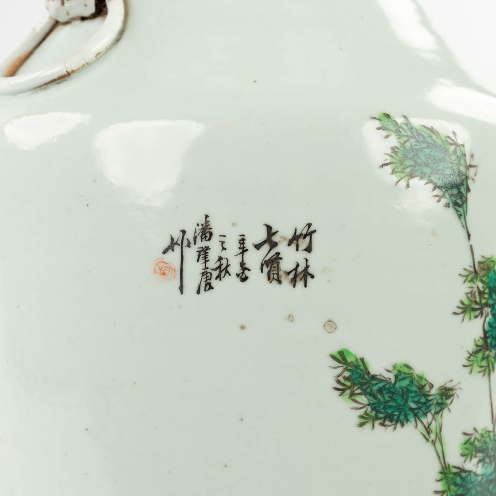 A Chinese vase, decorated with wise men in a garden. 19th/20th C. (H:58 x D:23 cm) - Bild 10 aus 16