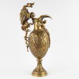 A large pitcher decorated with a dragon, bronze, 20th C. (D:18 x W:23 x H:57 cm)