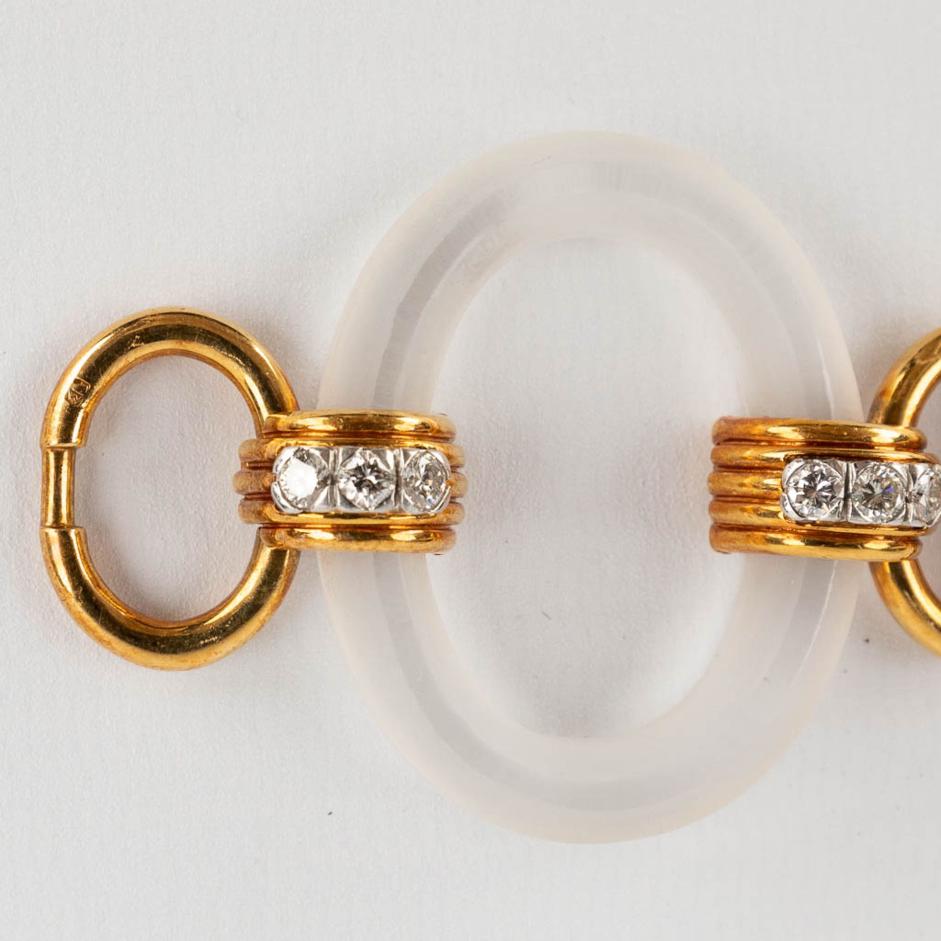 A necklace and bracelet, probably mountain crystal, 18kt gold with brilliant cut diamonds. (D:46,5 c - Image 16 of 22