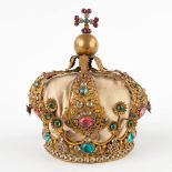 The Crown of a Madonna, brass decorated with facetted glass. Late 19th/Early 20th C. (W:18 x H:18 cm