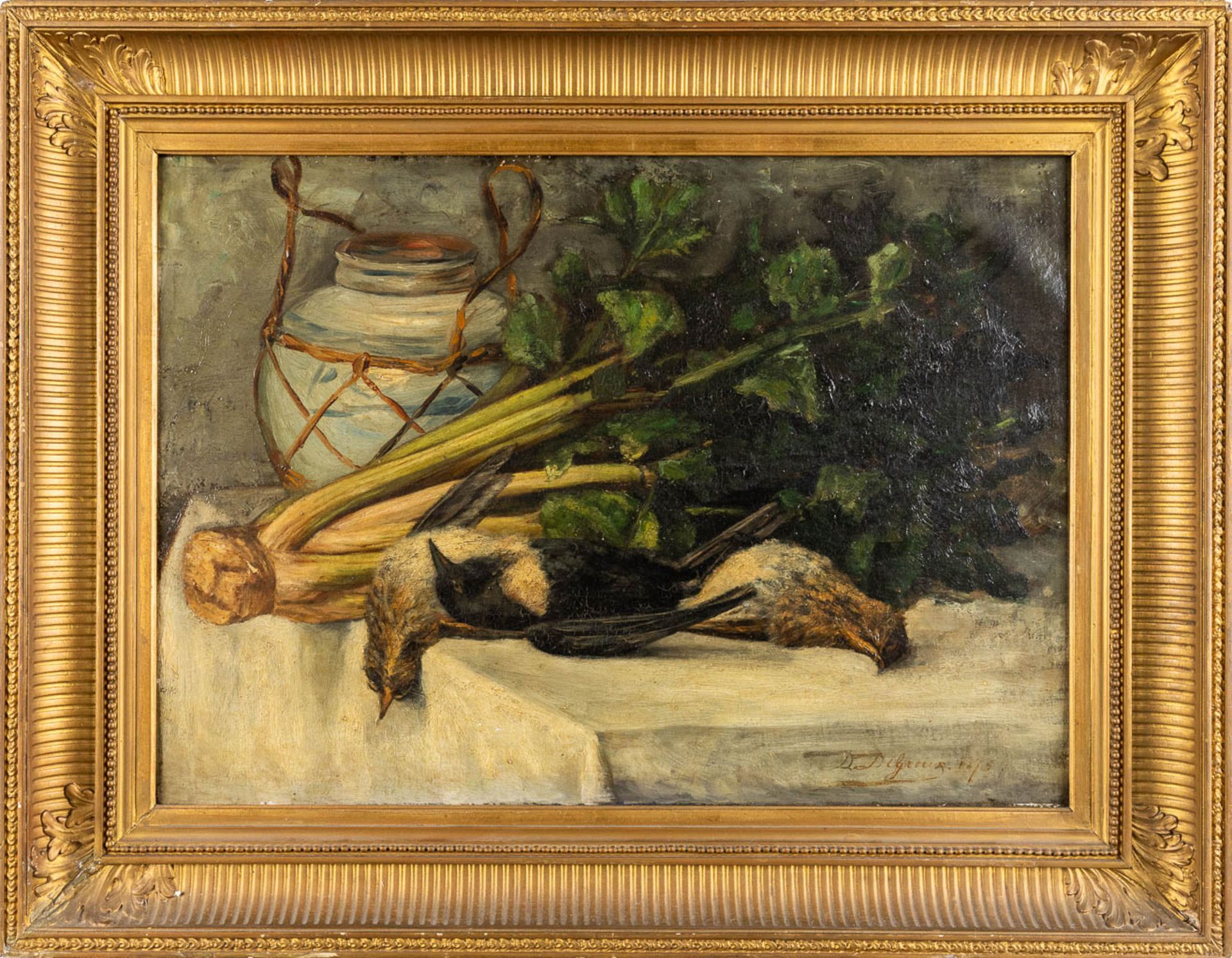 DE GROUX D. (XIX) 'A Still Life' oil on canvas. 1875. (W:60 x H:44 cm) - Bild 3 aus 7