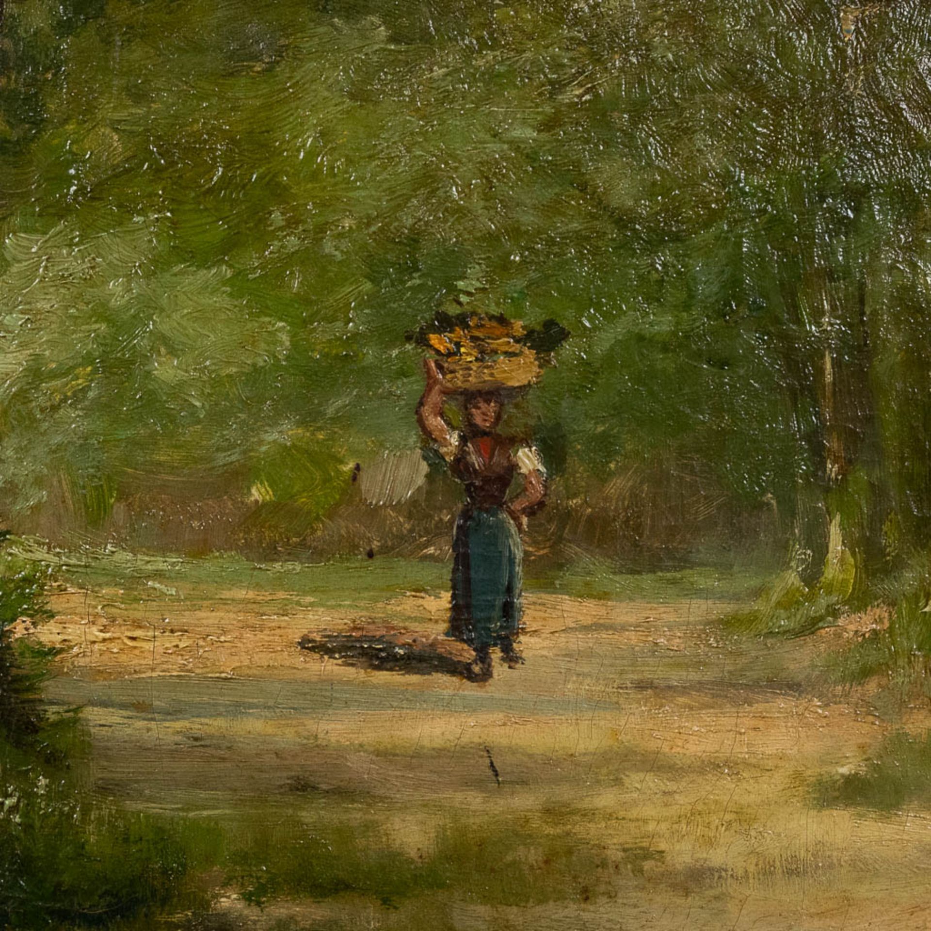 Ernest VAN POELVOORDE (1860-1886) 'Forest View' oil on canvas. 1883. (W:104 x H:75 cm) - Bild 5 aus 7
