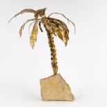 Paul PLAITSIER (XX) 'Palm tree sculpture' brass and stone. (W:36 x H:49 cm)