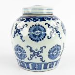 A large Chinese ginger jar, blue-white decor of butterflies. 18th/19th C. (H:26 x D:23 cm)