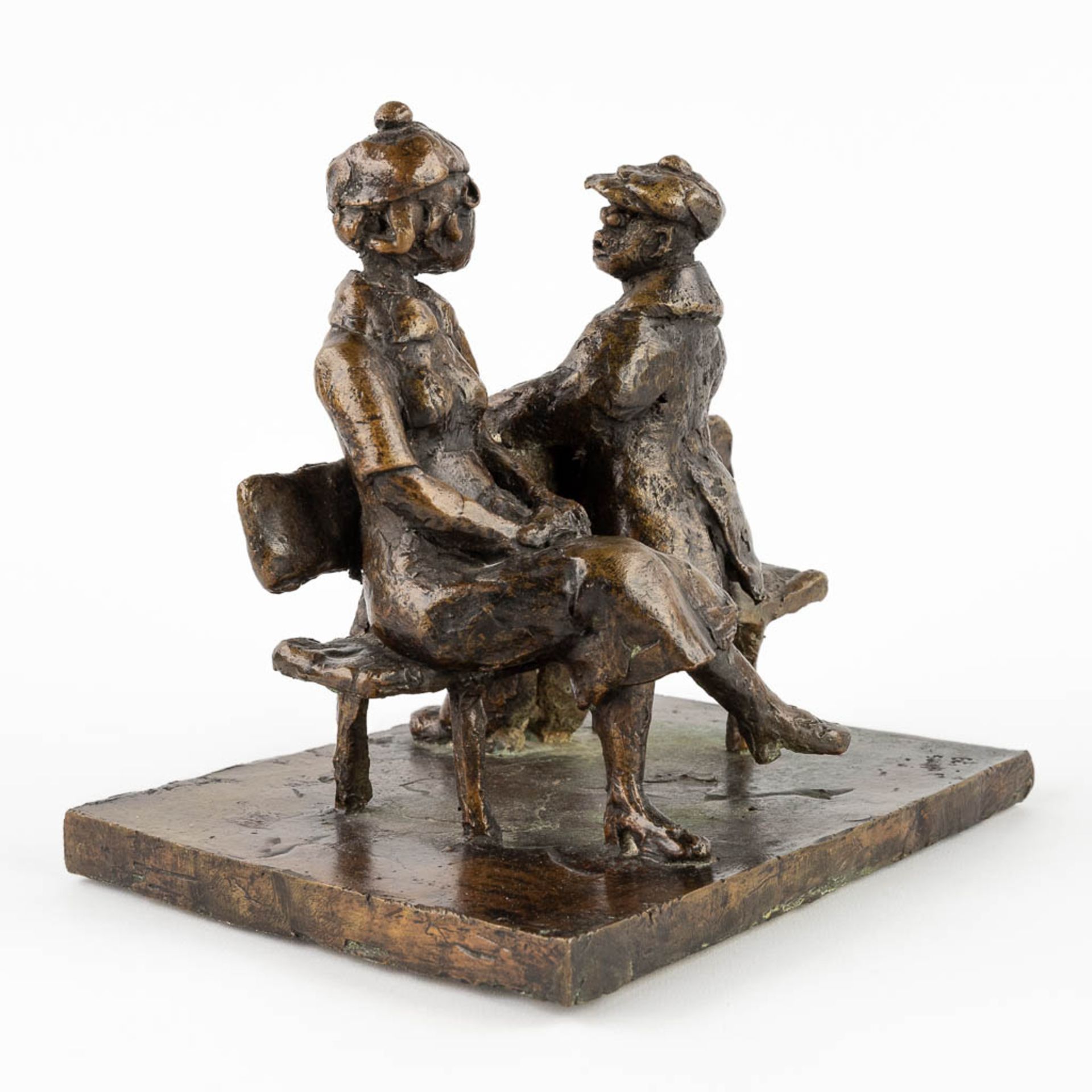 Jos WILMS (1930) 'The Bench' patinated bronze. (19)79. (D:18 x W:22 x H:20 cm) - Image 4 of 14
