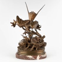 Jules MOIGNIEZ (1835-1894) 'Feeding Time' patinated bronze. (D:22 x W:34 x H:62 cm)